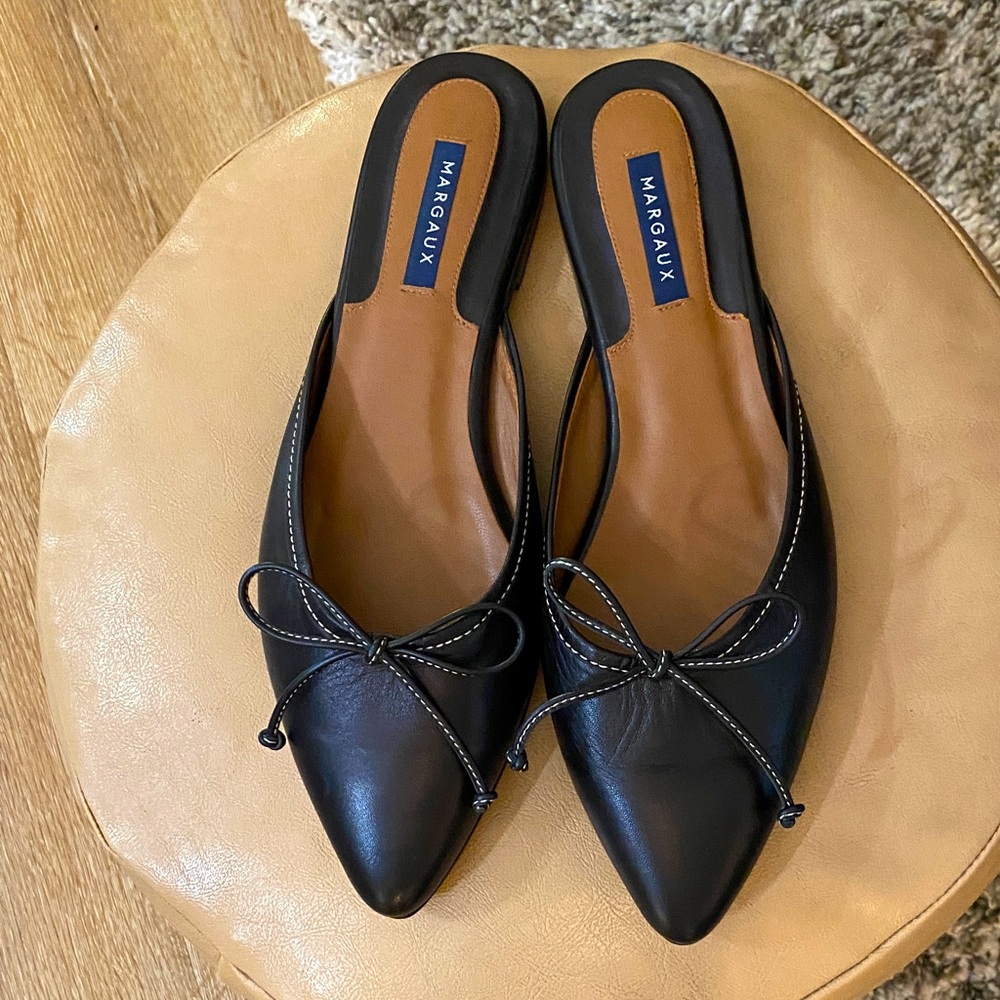 Margaux black leather mules made in Spain size 41.5